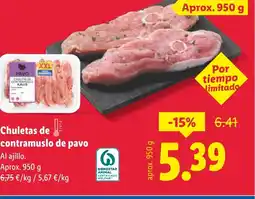 Lidl Chuletas de contramuslo de pavo oferta