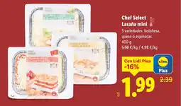 Lidl CHEF SELECT Lasaña mini oferta