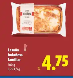 Lidl Lasaña boloñesa familiar oferta