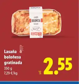 Lidl Lasaña boloñesa gratinada oferta
