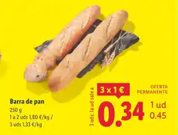 Lidl Barra de pan oferta