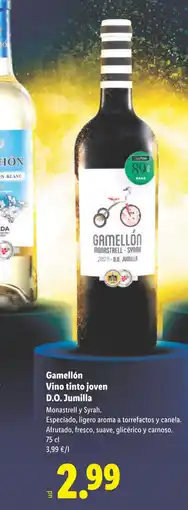 Lidl GAMELLÓN Vino tinto joven D.O. Jumilla oferta