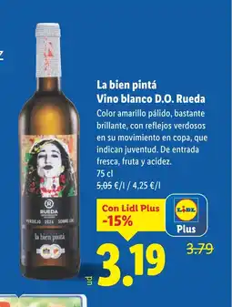 Lidl LA BIEN PINTÁ Vino blanco D.O. Rueda oferta