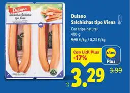 Lidl DULANO Salchichas tipo Viena oferta