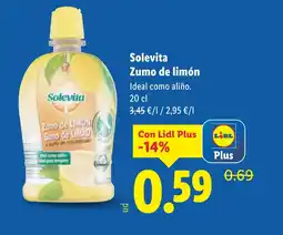 Lidl SOLEVITA Zumo de limón oferta