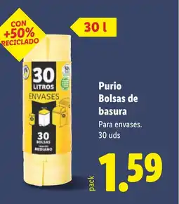 Lidl PURIO Bolsas de basura oferta