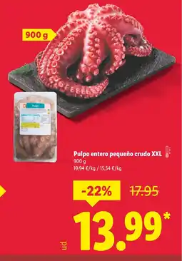 Lidl Pulpo entero pequeño crudo XXL oferta