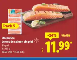 Lidl OCEAN SEA Lomos de salmón sin piel oferta