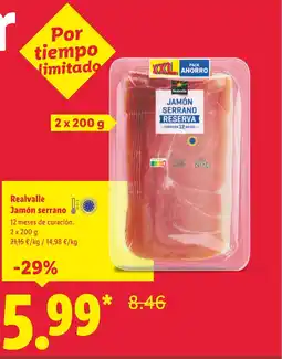 Lidl REALVALLE Jamón serrano oferta