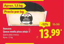 Lidl RONCERO Queso media pieza añejo oferta