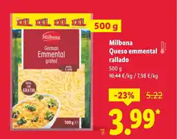 Lidl MILBONA Queso emmental rallado oferta