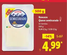 Lidl RONCERO Queso semicurado oferta