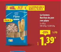 Lidl LA CESTERA Barritas de pan con pipas oferta
