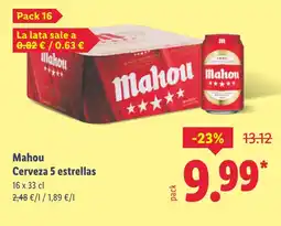 Lidl MAHOU Cerveza 5 estrellas oferta