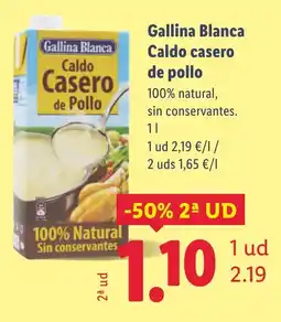 Lidl GALLINA BLANCA Caldo casero de pollo oferta