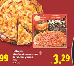 Lidl HALLOWEEN Monster pizza con crema de calabaza y bacon oferta