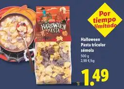 Lidl HALLOWEEN Pasta tricolor sémola oferta