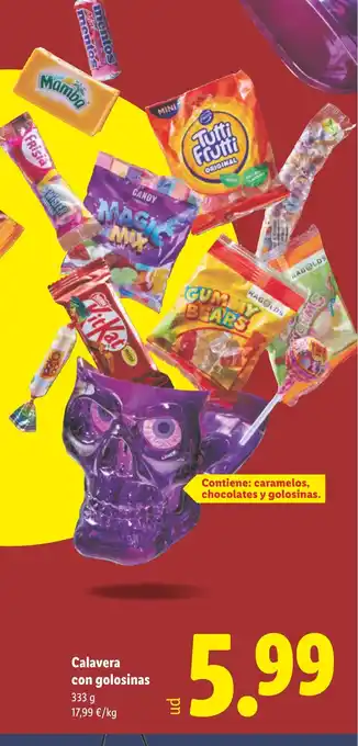 Lidl Calavera con golosinas oferta