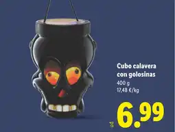 Lidl Cubo calavera con golosinas oferta