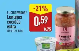 ALDI EL CULTIVADOR Lentejas cocidas extra oferta