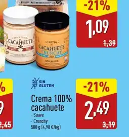 ALDI Crema 100% cacahuete oferta