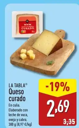 ALDI LA TABLA Queso curado oferta