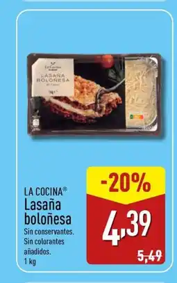ALDI LA COCINA Lasaña boloñesa oferta