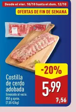 ALDI Costilla de cerdo adobada oferta