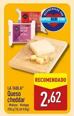 ALDI LA TABLA Queso cheddar oferta