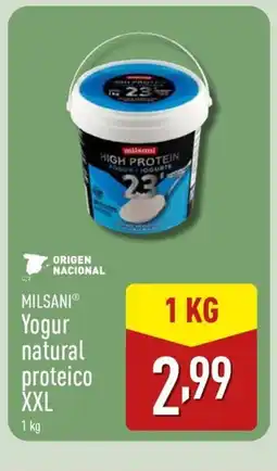 ALDI MILSANI Yogur natural proteico XXL oferta