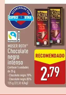 ALDI MOSER ROTH Chocolate negro intenso oferta