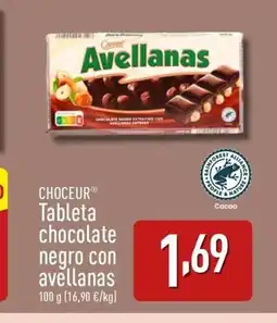 ALDI CHOCEUR Tableta chocolate negro con avellanas oferta