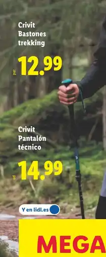 Lidl CRIVIT Bastones trekking oferta