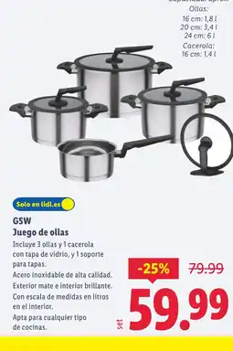 Lidl GSW Juego de ollas oferta
