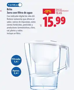 Lidl BRITA Jarra con filtro de agua oferta