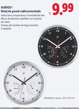 Lidl AURIOL Reloj de pared radiocontrolado oferta