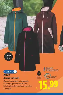 Lidl CRIVIT Abrigo softshell oferta