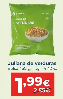 La Sirena Juliana de verduras oferta