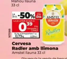 Dia AMSTEL Cervesa Radler amb llimona oferta