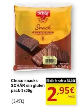 SPAR SCHÄR Choco snacks sin gluten oferta