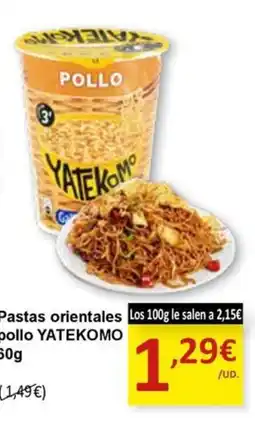 SPAR YATEKOMO Pastas orientales pollo oferta