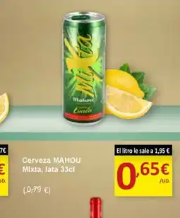 SPAR MAHOU Cerveza Mixta, lata oferta