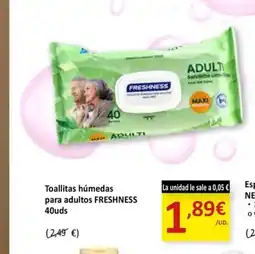 SPAR FRESHNESS Toallitas húmedas para adultos oferta
