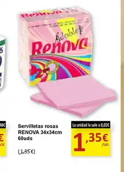 SPAR RENOVA Servilletas rosas oferta