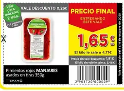 SPAR MANJARES Pimientos rojos asados en tiras oferta