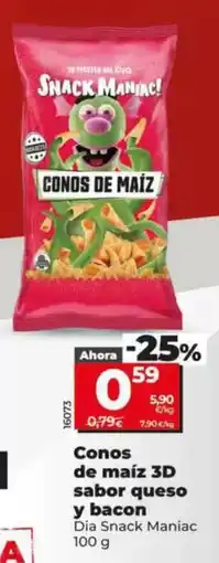 Dia Dia snack maniac - conos de maiz 3d sabor queso y bacon oferta