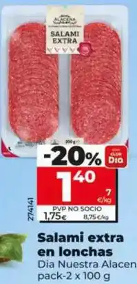 Dia Dia nuestra alacena - salami extra en lonchas oferta