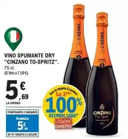 E.Leclerc Cinzano to-sprit - vino spumante dry oferta