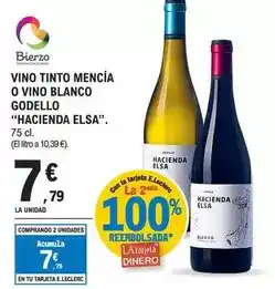 E.Leclerc Hacienda elsa - vino tinto mencia o vino blanco godello oferta