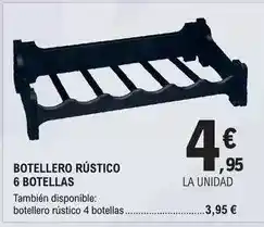 E.Leclerc Botellero rustico 6 botellas oferta